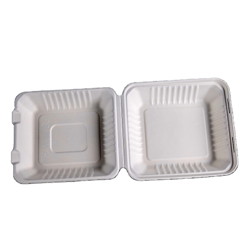 6 ''8'' одноразовые Sugarcane Bagasse мякоти раскладушка еда контейнер бумага коробки для обедов