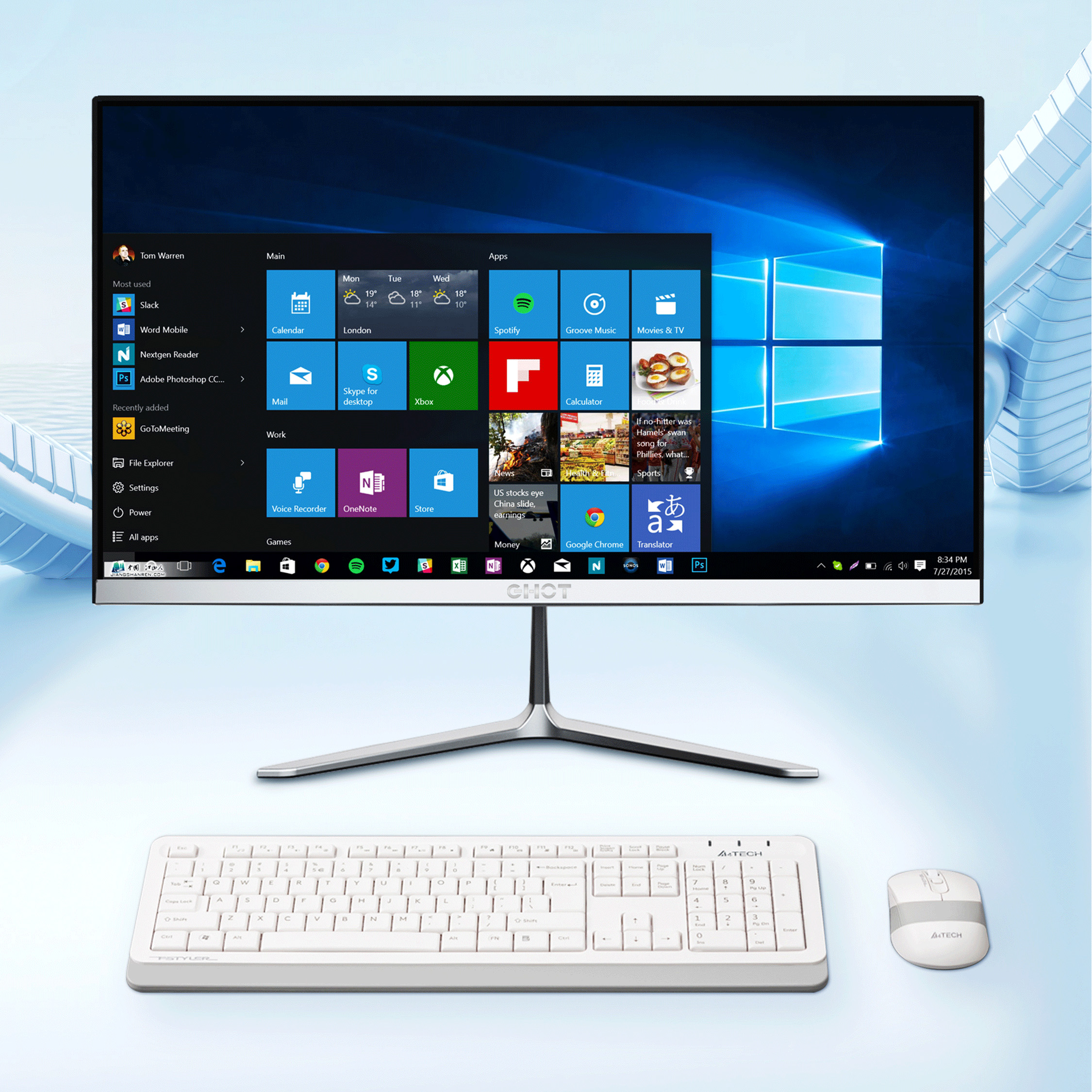 Индивидуальный бизнес-компьютер i3 i5 i7 4000 м AIO PC 21,5 23,8 дюймов LCD настольный компьютер все в одном с DDR4