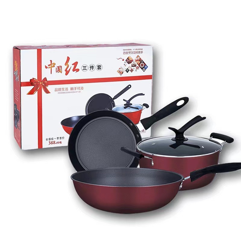 Metal Iron Utensils Cooking Pot Set Non-Stick Cookware Granite 3pcs Kitchen Utensils Kitchen Accessories Set