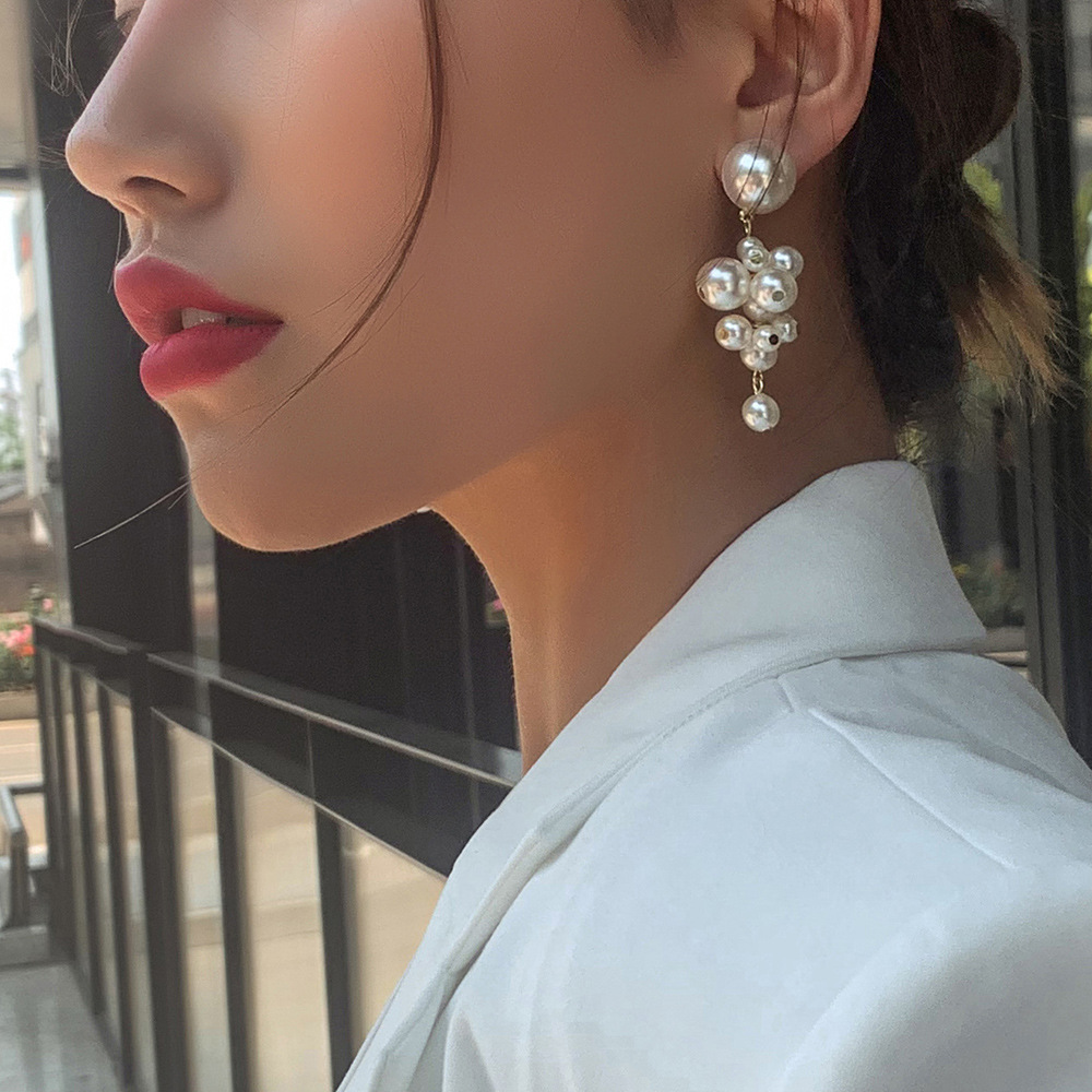 Hot Selling Fashion Style Heart Drop Earrings Alloy Gold Plating Pearl Earrings Jewelry