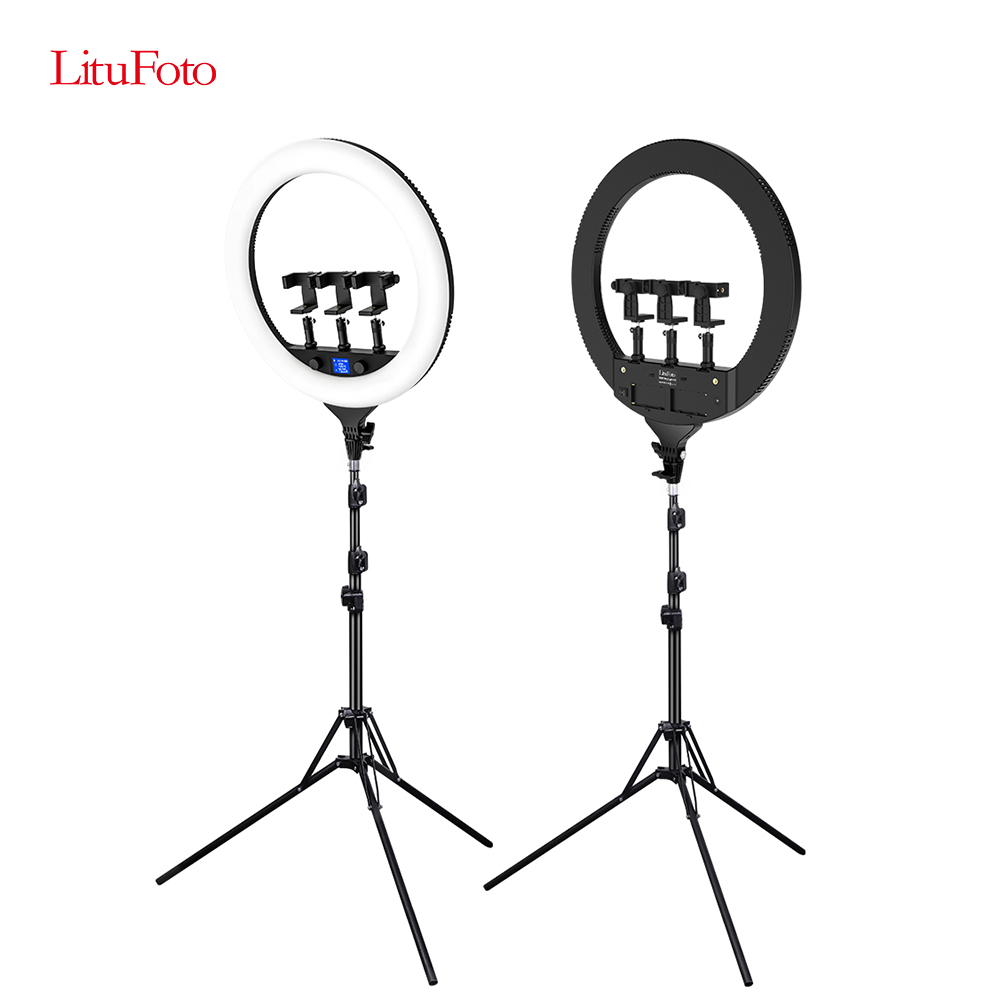 LituFoto APP Control RGB Ring Light with Selfie Stick and Tripod Stand