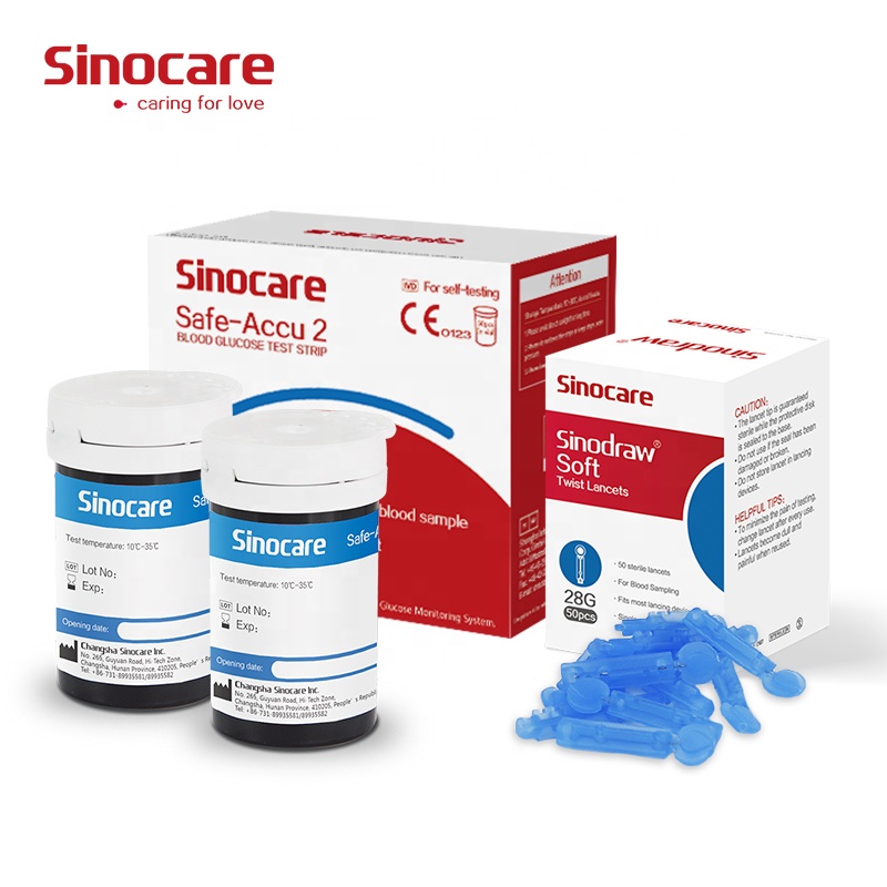 Sinocare одобренный CE безопасная-Акку 2 прибор для контроля уровня сахара в крови полоски тест-полоски для измерения уровня глюкозы в крови, для диабетиков, тест-полоски