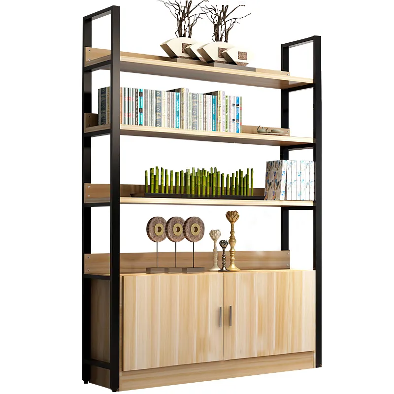 Bookshelf with Wood and Metal Frames Book Shelves Rack for Living Room Bedroom Office
