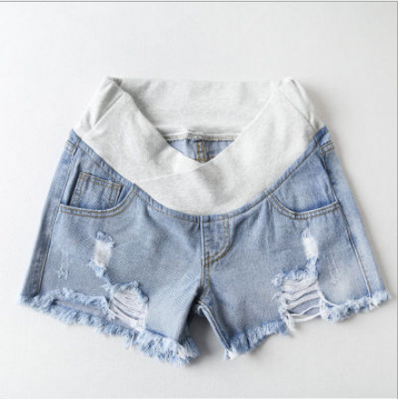 Maternity shorts summer wear low-waisted denim shorts pregnant women summer clothing new spring loose maternity pants