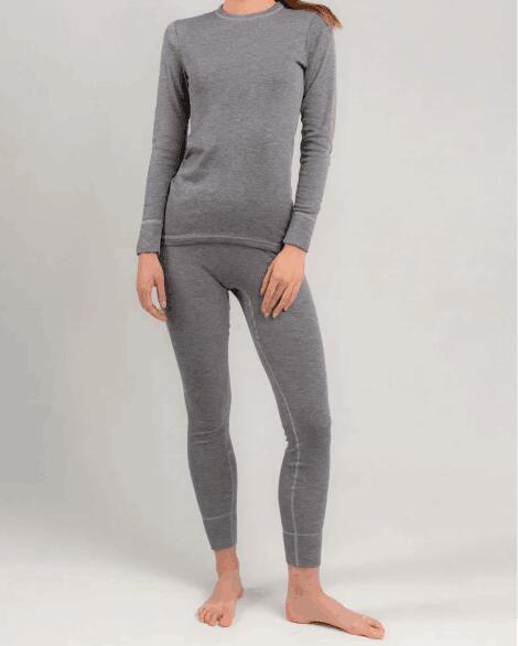 Hot Selling Women Comfortable Underwear Long Sleeve Gray O-Neck Tight Thermal underwear