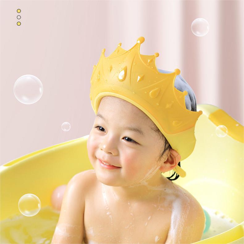 Adjustable Crown Soft Children Bathing Shampoo Hats EVA Thicken Shower Protection Babies Shower Cap