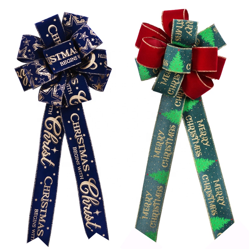 Yama Ribbon 38/63MM Width Custom Wholesale Christmas Tree Ribbon Wired Ribbon Bows for Wreaths Door