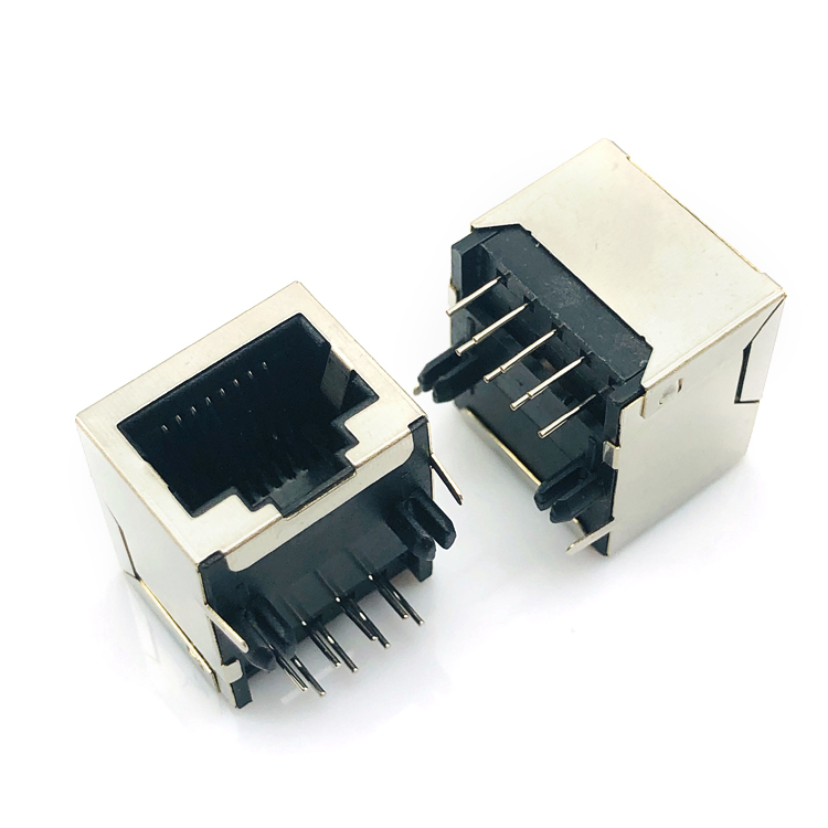 Ethernet RJ45 Pcb Tab Down производственный разъем со светодиодным модульным разъемом