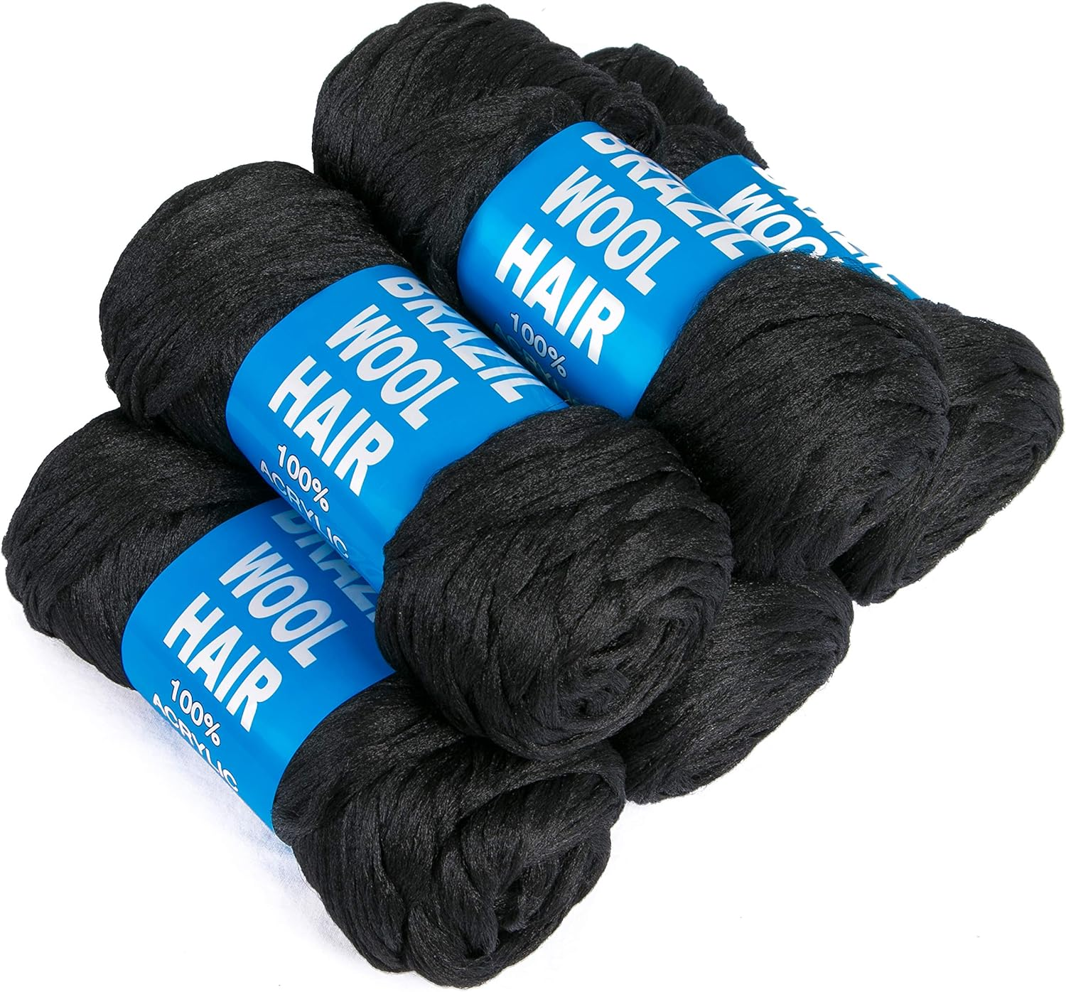 Low Temperature Flame Retardant Synthetic Fiber for Braiding and Crochet Braids Hair Making Brazilian Wool Hair 70g Per Bundle
