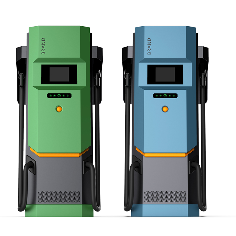 High safety floor mounted ev 150kw electric car fast charging pile with double gun ccs chademo