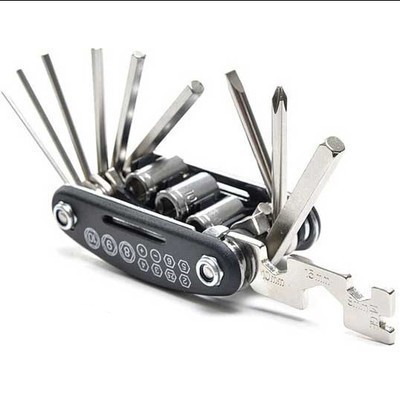 Bike Repair Tool,16 in 1 Multi-Function Bike Bicycle Cycling Mechanic Repair Tool,Compact & Light weight bike Repair Kit
