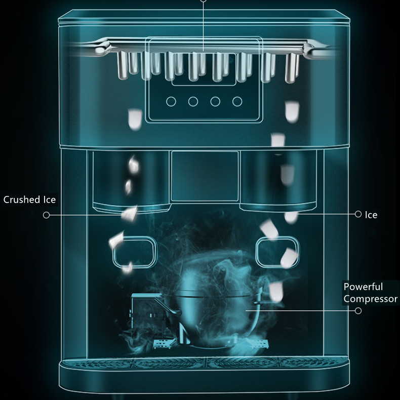 18kg/24hours Digital Touch Screen Portable Counter Top Ice Maker Crushed Ice Cold Water For Commercial And Household