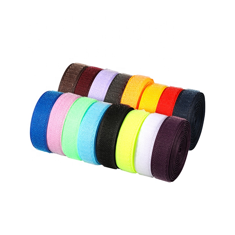 Customized color velcroes patches self adhesive fastener sticky colorful nylon hook and loop tape