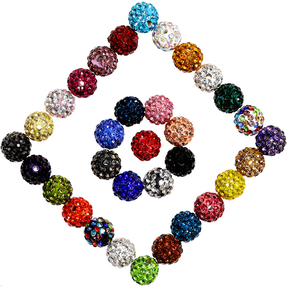 10mm loose beads clothing bags DIY accessories diamond beads inlaid diamond clay balls