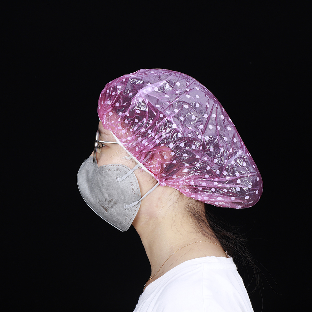 Bath Hair Cover Elastic Bathing Cap For Women Bathroom Reusable Shower Hat