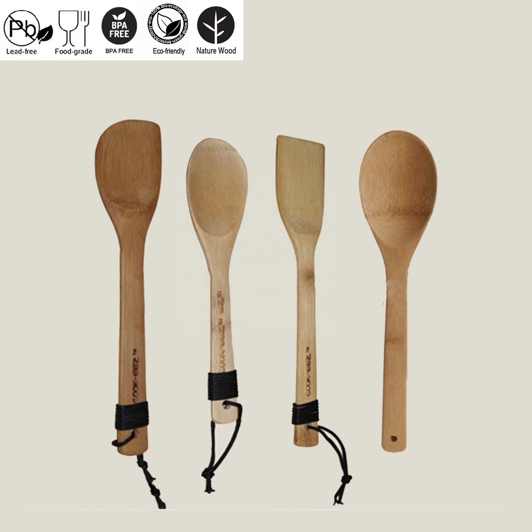 Бамбук приготовления пищи, набор инструментов ложка набор Bamboo бамбука вилка