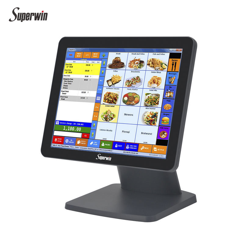 all in one windows pos machine with printer 15.6 Inch touch screen pos systems cash register machine point of sale system