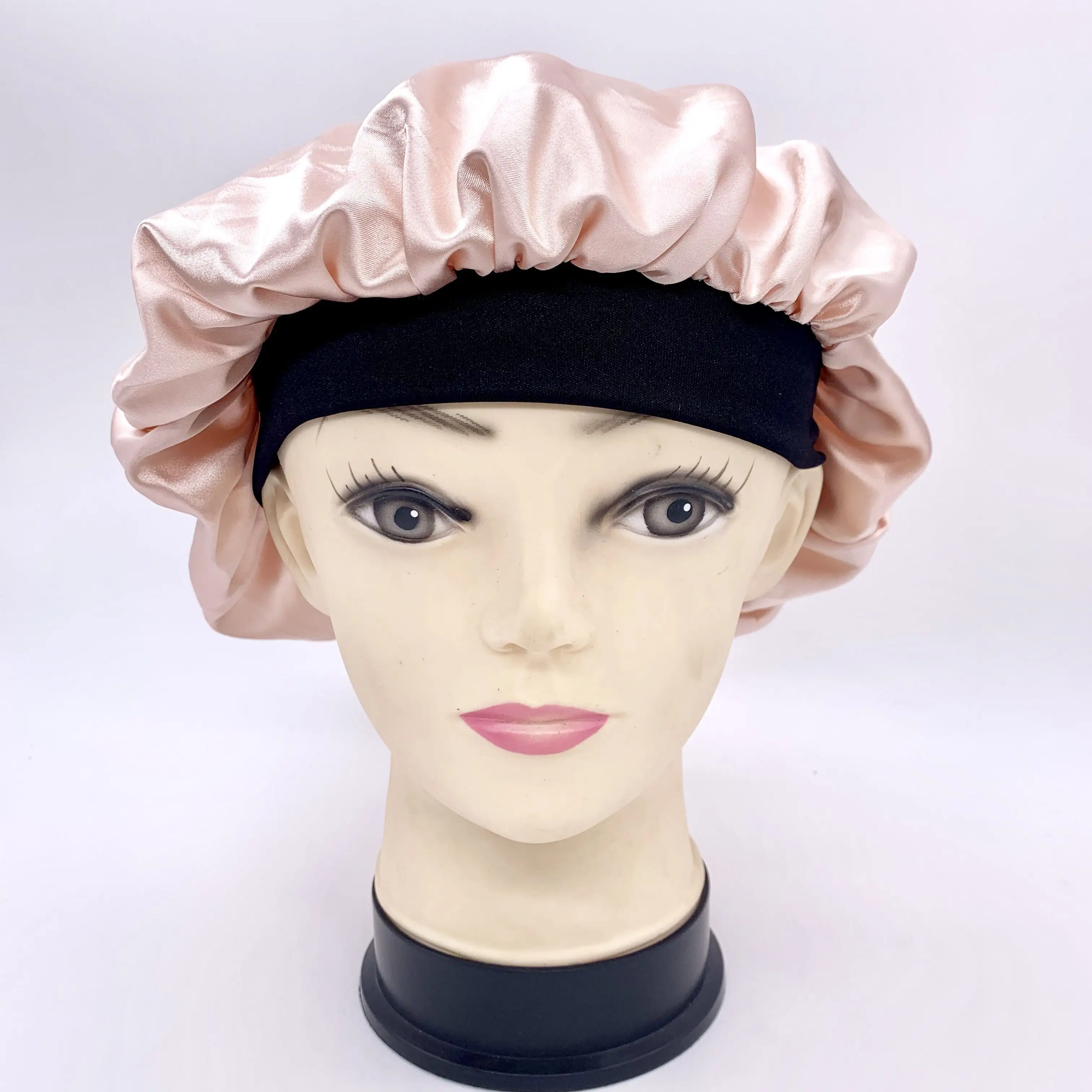 Wholesale satin fabric soft silk bonnet sleep cap for long hair