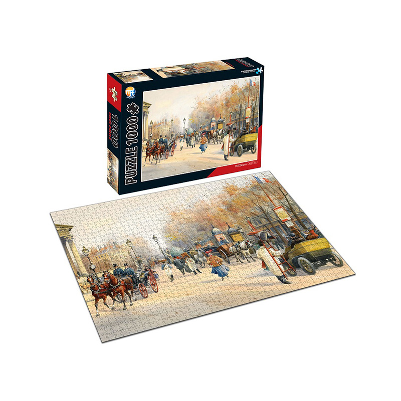 Best Quality Plastic Puzzle Game Painting 1000 Pieces Paper Puzzle Street View of Western Europe