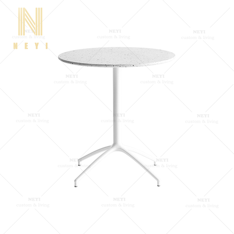 DT163 Nordic modern square round restaurant furniture terrazzo outdoor table for coffee shop