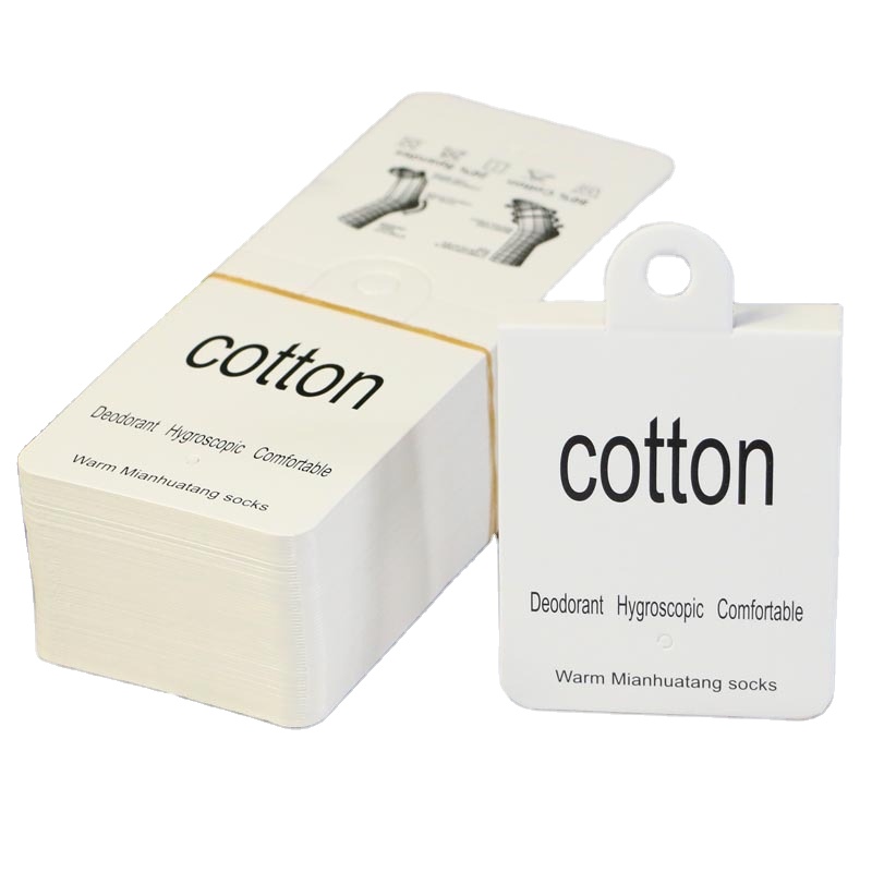 New Arrival Customized White Garment Hang Tags Fashion Socks Hanging Tags