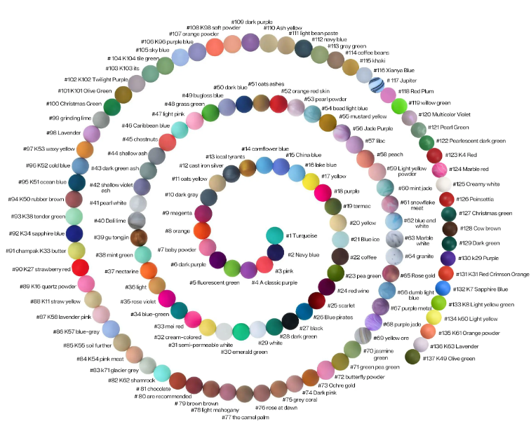 148 Colors BPA Free Silicone Teething Loose Bead Food Grade Round Chew 6mm 9mm 12mm 15mm 19mm Soft Silicone Beads Wholesale