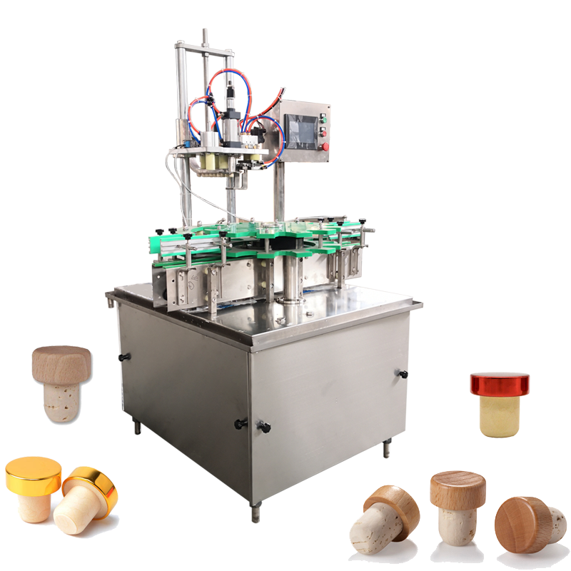 HOT Automatic whiskey glass bottle corking capping machine for T-cork