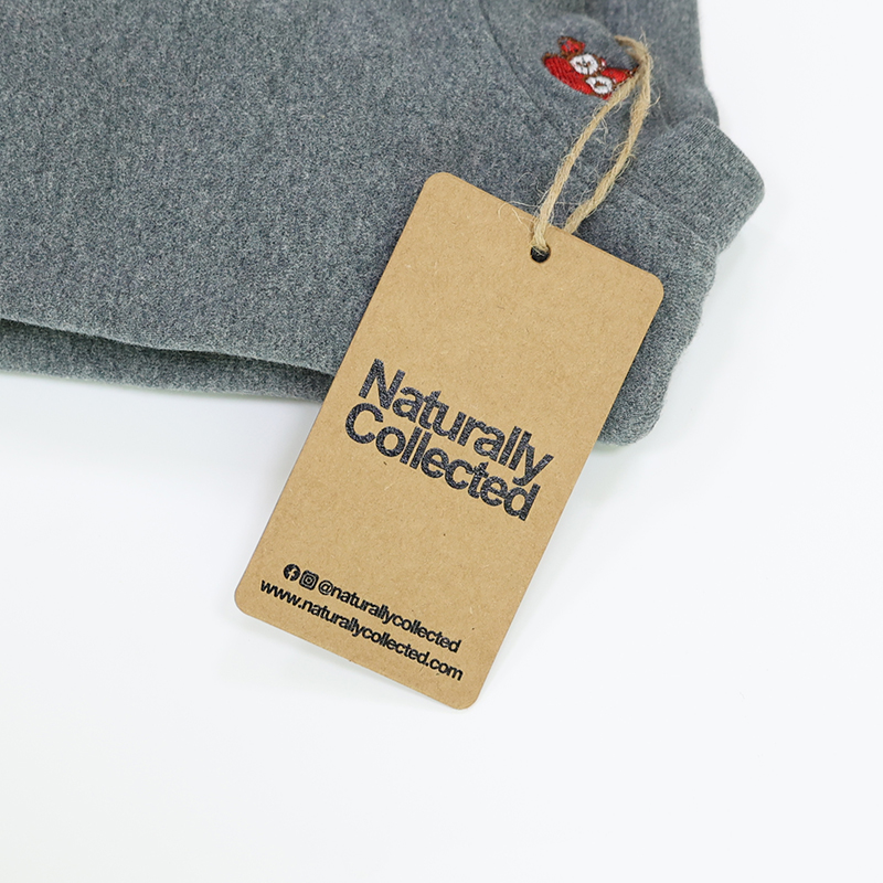 Black Hang Tag For Cloths Business Brand Logo Custom Size Kraft Paper Clothing Tags