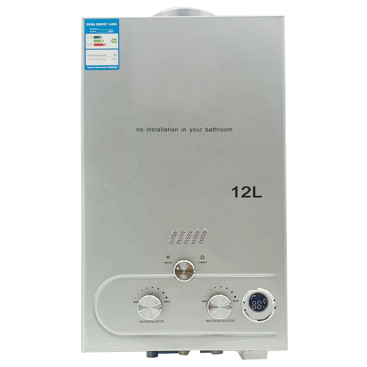12L Portable Instant Tankless LPG Propane Gas Hot Water Heater with Shower Kit for Camping Outdoor