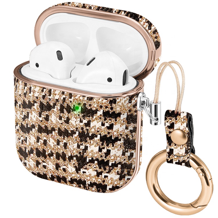 Высококачественный Роскошный Жесткий Чехол для AirPods, чехол для наушников с крючком для Apple Airpods 2 1, полностью защитный кожаный чехол для зарядки