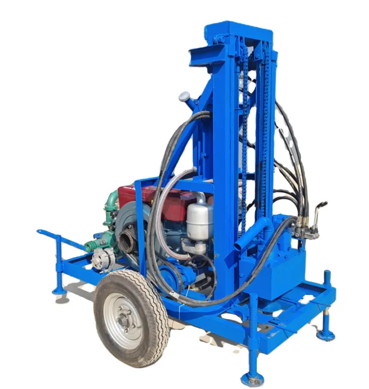 22HP Diesel Engine Well Drilling Rig Tractor Mounted Water Drilling Machine 100m Deep Alloy PDC Coring Bits Optional