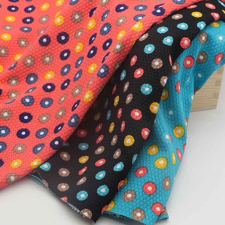 wholesale breathable custom color printed poly knitted fabric low MOQ customized design popular good display textile fabric