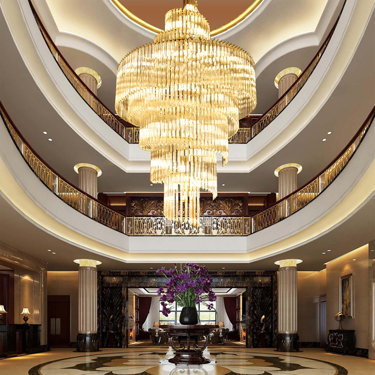 New Model KTV Commercial Space Department Store Big Luxury Glass Crystal Led Chandelier Lamp
