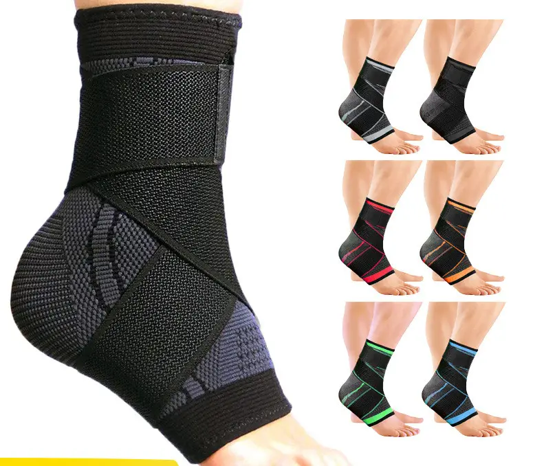 Compression Ankle Sleeve with Adjustable Strap Support for Outdoor Sports Ankle Protector Brace