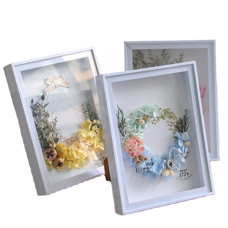 Hollow three-dimensional diy dried flower photo frame eternal flower package group building salon parent-child activity material