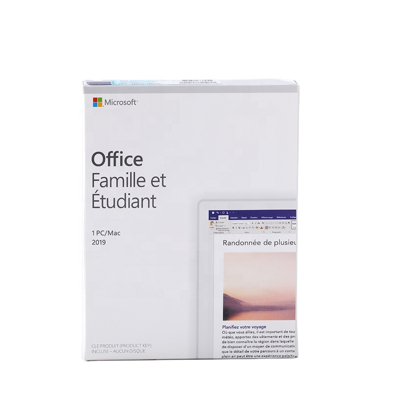 Лицензия Microsoft Office 2019 для дома и студентов, онлайн лицензия, французская версия, офис 2019 HS для дома и студента