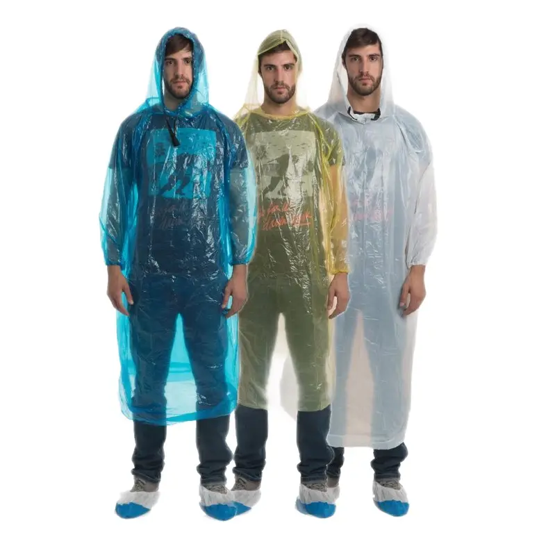 Customized Logo Disposable PE Raincoat Waterproof Disposable Poncho for Outdoor