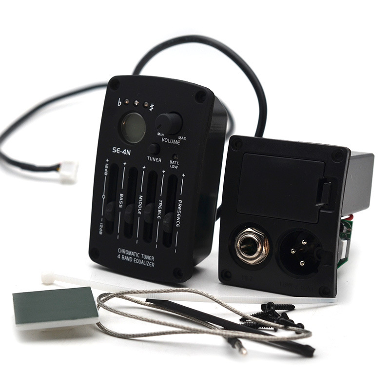 4-Band EQ Equalizer Piezo Pickup for Guitar Preamp with LCD Tuner Stringed Instruments Parts & Accessories