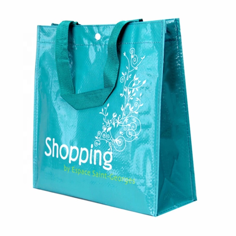 China Reusable waterproof pp bag woven shopping bag,wholesale recyclable full printing Laminated pp woven bag with handles