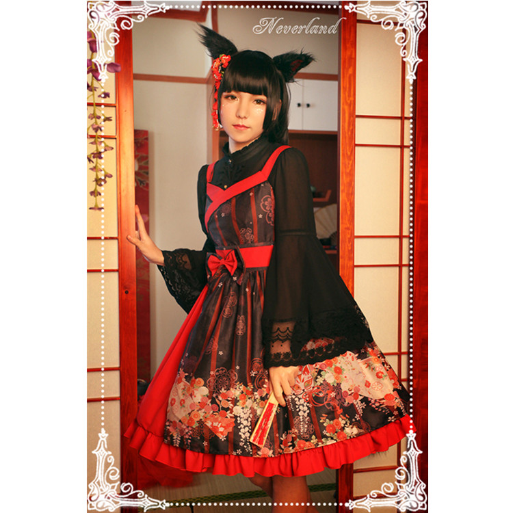 2021 China Exclusive design [Hundred ghosts Nighttime Nine Tail Fox] and windside dress with a carlapel