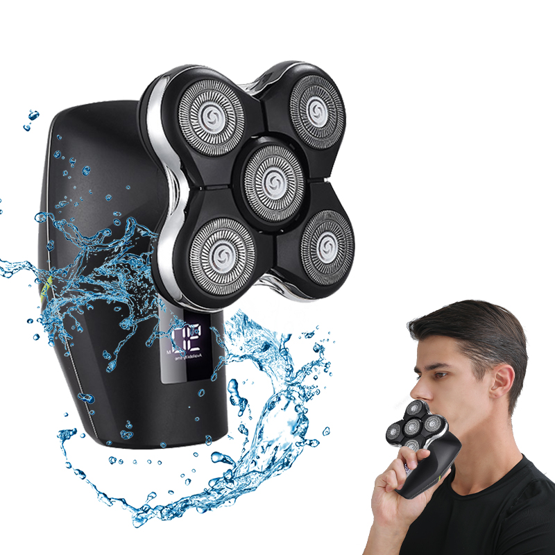 LK5853 Electric Shavers for Men Bald Head Shaver Cordless Electric Razor Set Grooming Kit 5 in 1 Wet Dry 4D Hair Nose Trimmer