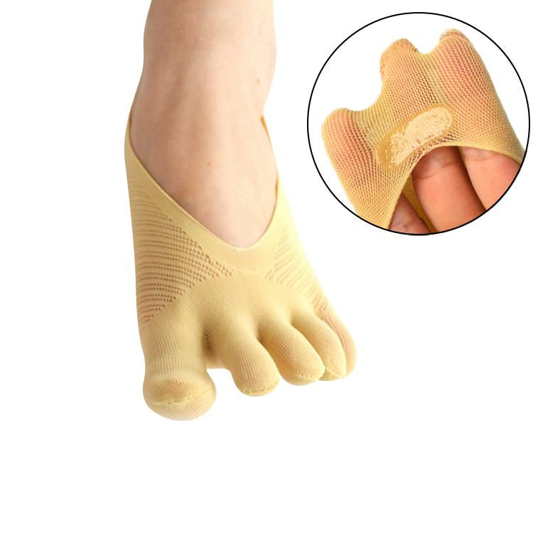 Men Cotton Low Cut Athletic Toe Socks 5 Finger No Show Mesh Wicking Five Finger Socks