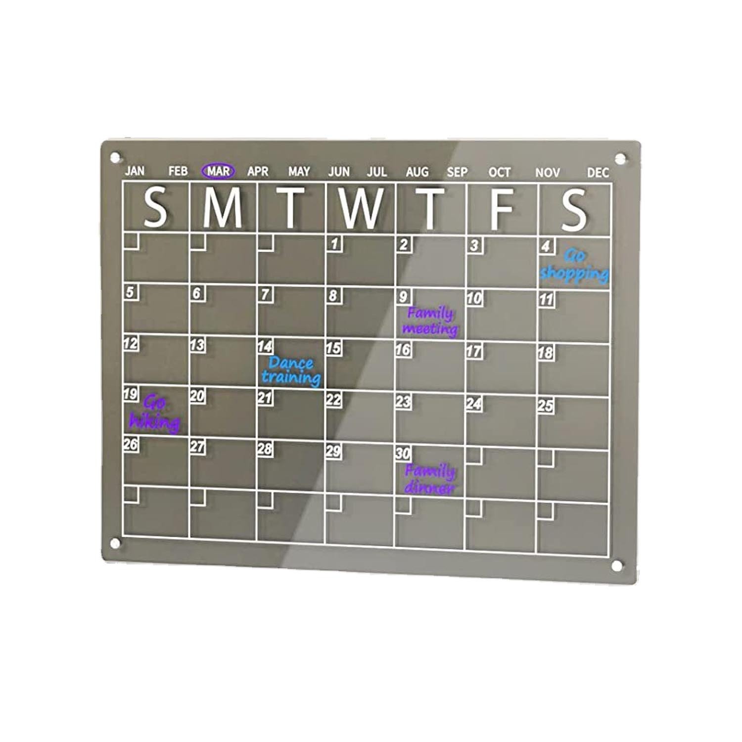 Printing Transparent Clear Acrylic Magnetic Memo Dry Erase Calendar Board For Refrigerator