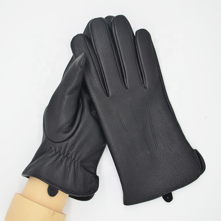 9" Size Genuine Goatskin Leather Gloves men winter