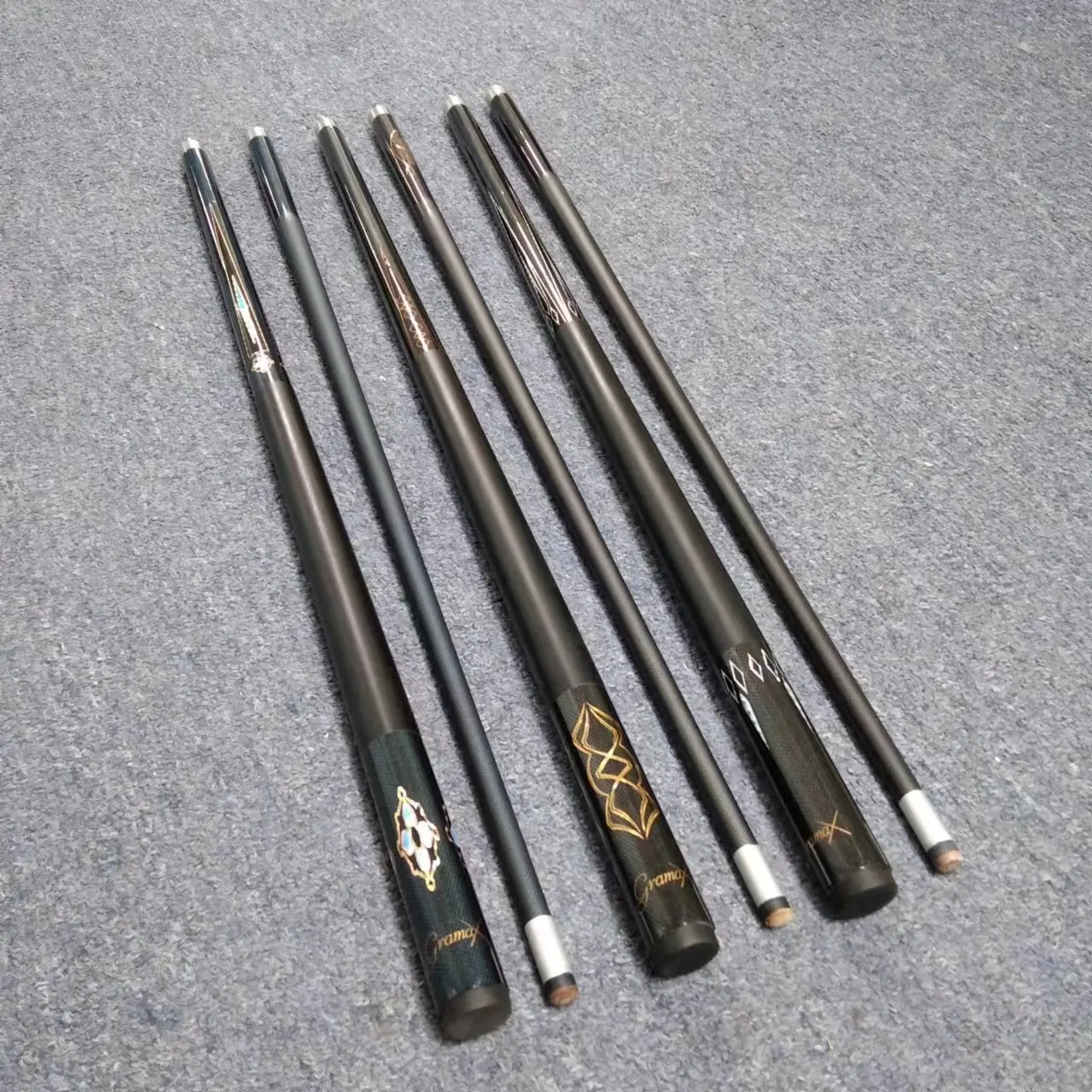 New Arrival  Billiard  2 Pieces Carbon Fiber Pool Cue Sticks  13MM Tips For Sale