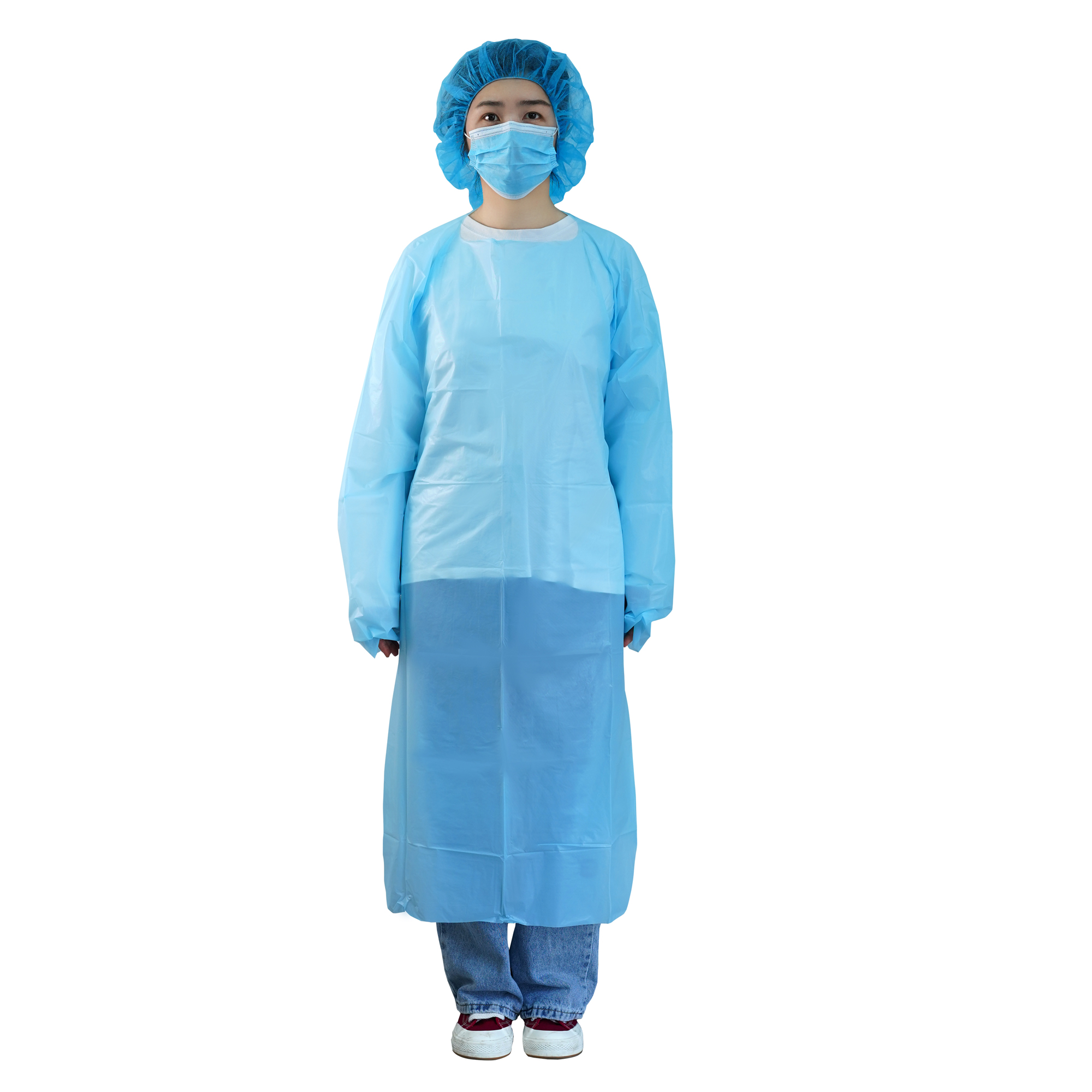Waterproof CPE Isolation Gown CPE Plastic 2023 Hot Selling Disposable Face Mask Adult CE Medical Protective Clothing 2 Years 90%