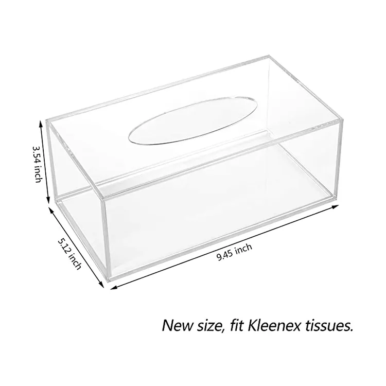 Wholesale Custom Size High Quality Premium Clear Acrylic Tissue Box Holder