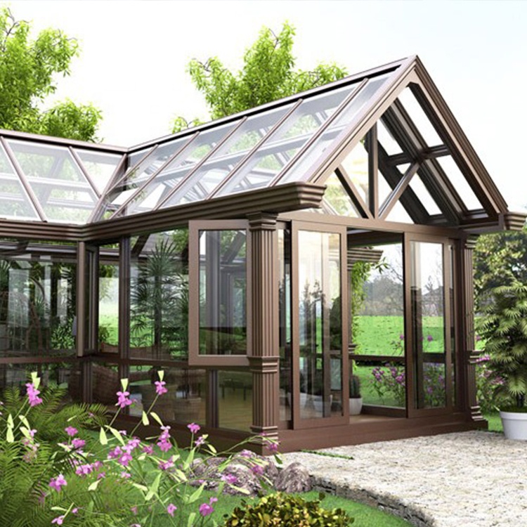 Sunroom для зимнего сада с китайского завода, стеклянные дома с алюминиевой рамой, автономные