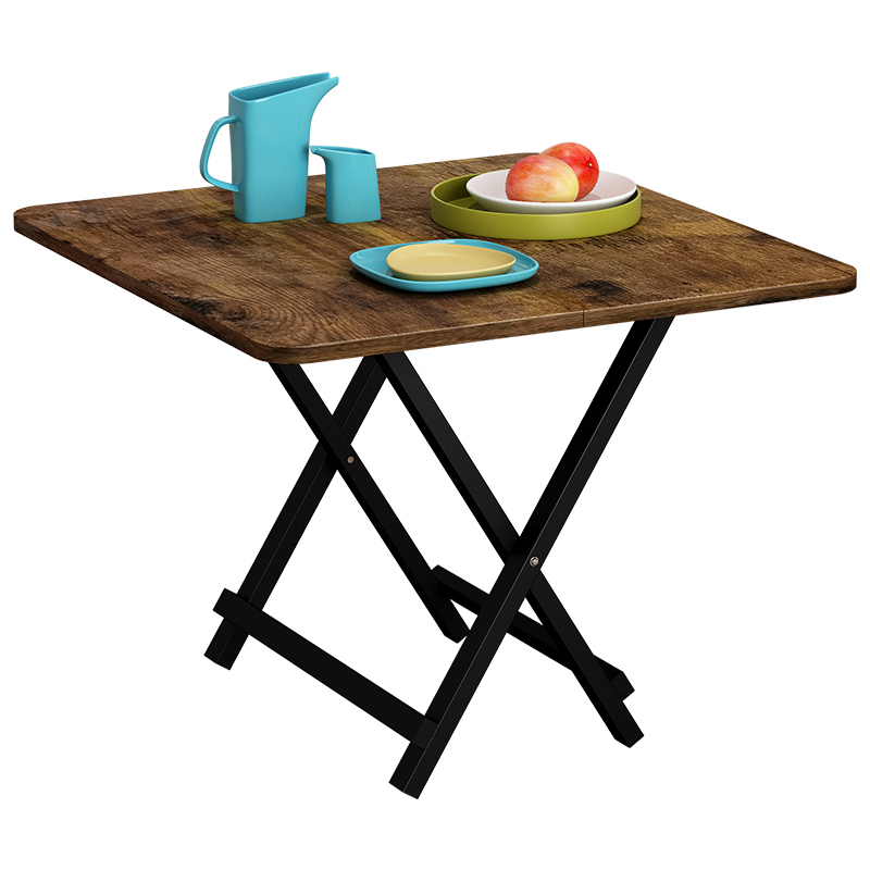 Small Space Folding Portable Sofa Side Table TV Tray Console Table Industrial Laptop Table for Small Space Metal Frame Coffee Ta