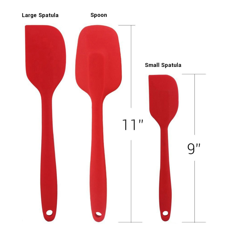 Factory Custom Wholesale Kitchen Baking Set Silicone Spatula With Wooden Handle